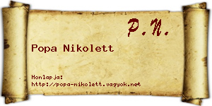 Popa Nikolett névjegykártya